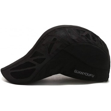 Men Breathable Outdoor Sun Visor Hats Quick Dry Mesh Newsboy Cabbie Caps - BALTREP1V