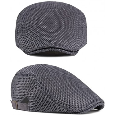 Men's Breathable Mesh Summer Hat Flat Cap Beret Ivy Gatsby Newsboy Cabbie Caps - BOHD4CW0A