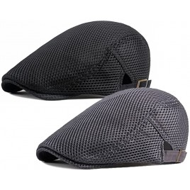 Men's Breathable Mesh Summer Hat Flat Cap Beret Ivy Gatsby Newsboy Cabbie Caps - BOHD4CW0A