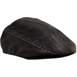 Men's Real Soft Leather Ivy Beret Newsboy Gatsby Golf Cabbie Flat Cap Hats - BEZS9PSYA