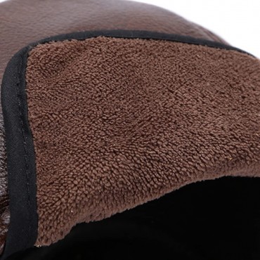 Sandy Ting Vintage Cowhide Leather Cabby Hat Newsboy Walking Driving Cap - B3LO8X792