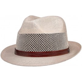 American Hat Makers Tuscany Straw Fedora Hat Handcrafted UV Sun Protection - BW1MRT5UC