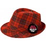 amscan 393776 Holiday Red Plaid Fabric Fedora Hat 5" x 10" - BLFA4PR16