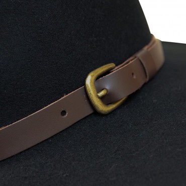 B&S Premium Lewis Wide Brim Fedora Hat 100% Wool Felt Water Resistant Leather Band - BVYXFEFSB