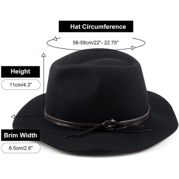 Foldable Soft Fedora Hats for Women&Men Warm Wool Trilby Hat with Short Brim Indeformable Vintage Panama Fedora Hat - BPCG5CF35