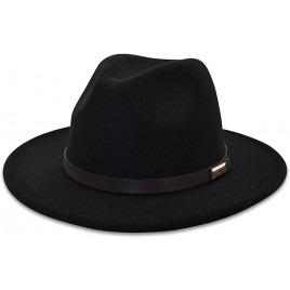 Gossifan Fedora Hats for Men Wide Brim Panama Hat with Classic Belt - BNSL10SWF