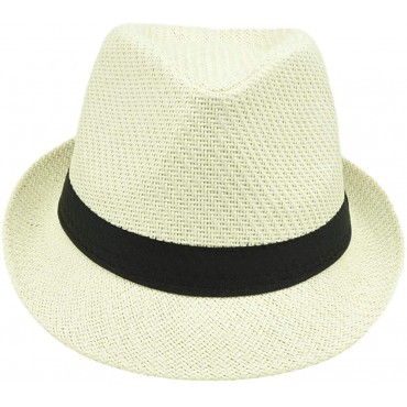 NAVISIMA 1920s Panama Style Fedora Hats for Kids Teeangers Men and Women Sun Fedora Hat with Band Trilby Summer Beach Hat - BKUJYS51J
