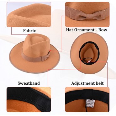 NEXTWOOD Fedora hat for Men & Women Wide Brim Fedora for Men - BUE8P05XA