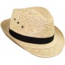 Rising Phoenix Industries Palm Leaf Straw Trilby Wide Brim Fedora Panama Sun Hat for Men or Women UV UPF Protection - BYU55A37N