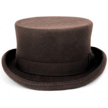 Trendy Apparel Shop Men's Short Crown Wool Felt Top Hat - BJNTCV7WF