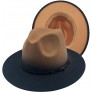 Willheoy Wide Brim Fedora Hats for Women & Men Two Tone Felt Hat Gradient Dress Hat - BDC1WEW06
