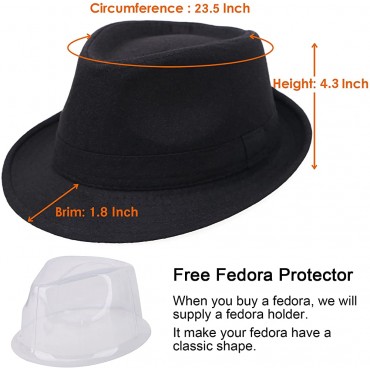 YoungLove Men's Classic Manhattan Structured Trilby Fedora Hat for Women - BWBYCF190