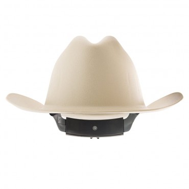 Jackson Safety Western Outlaw Safety Hard Hat with 4-Point Ratchet Suspension Cowboy Hat Style HDPE Tan Case of 4 19502 - BMLDERR7S