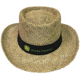 John Deere Brand Gambler Black Straw Hat - BCQMJHGL8