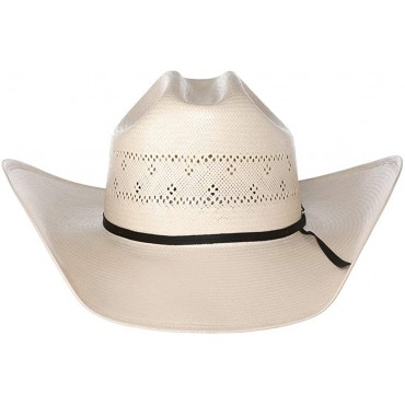 NRS Mens Fancy Vent Ivory Rancher Crease Straw Cowboy Hat - B00CZQXNK