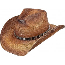 Peter Grimm Ltd Men's Bret Studded Raffia Straw Cowboy Hat Brown One Size - B8IKA0N9F