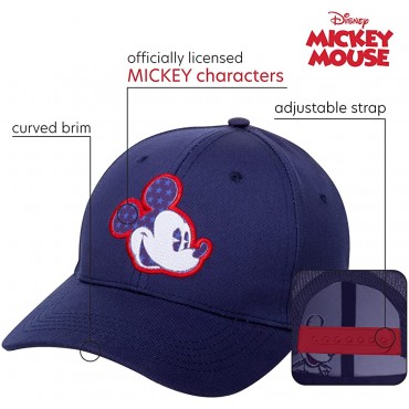 Disney Men’s Mickey Mouse Hat – Snap-Back Baseball Cap Dad Hat - BX3JQY3D6