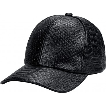 INOGIH Snakeskin-Leather Baseball-Cap Unisex Casual-Dad-Hat Adjustable Snapback for Women Men - B0KSHCQCN