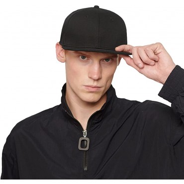 Negi Snapback Hats for Men Flat Bill Fitted Caps Hiphop Rap Adjustable Baseball Trucker Dad Hat Classic Black - B6FXTC4PV