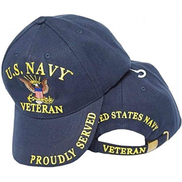 United States Navy Veteran Proudly Served Blue Hat Cap USN - BE5RSXJBD