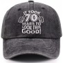 Vintage 70th Birthday Gifts Baseball Cap Funny Embroidered Adjustable Washed Cotton Hats for Men Women - BSWVWTXQ3