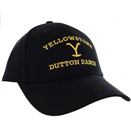 Yellowstone Dutton Ranch Brand Logo Men's Adjustable Hat Black - B0X8WF8XF