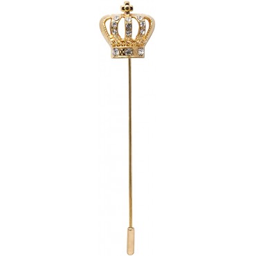 A N KINGPiiN Lapel Pin for Men Elegant Crystal Crown Brooch Costume Pin Shirt Studs Men's Accessories - BG7Y796I7