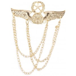 A N KINGPiiN Winged Star With Hanging Chain Detail Lapel Pin Badge Coat Suit Wedding Gift Party Shirt Collar Accessories Brooch for Men ,A14 - BS11TN6D3
