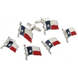 JJ Weston Texas Flag Tuxedo Cufflinks and Shirt Studs. Made in the USA. - BR94PM69T
