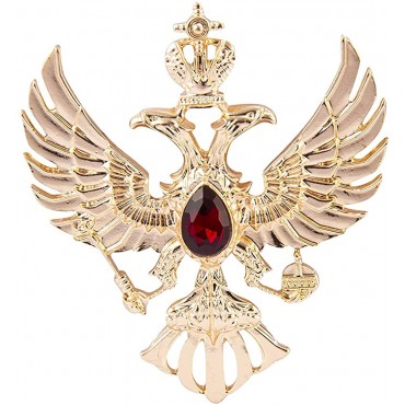 STYLE OK Double Headed Eagle with Winged Stone Detailing Lapel Pin Badge Coat Suit Jacket Wedding Gift Party Shirt Collar Accessories Brooch - BDB55L2LO