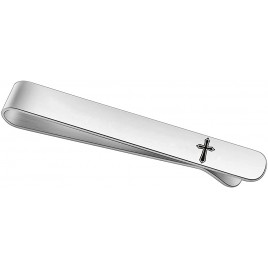 BEKECH Faith Gift for Men Cross Tie Clip Gift Christian Jewelry Gift for Religious Men Boss Coworkers Gift First Communion Jewelry for Him - BPYFC3X3C