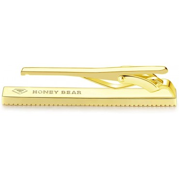 HONEY BEAR Mens Tie Clips Bar Normal Size Steel for Business Wedding Gift 5.4cm - BSYE37KEL