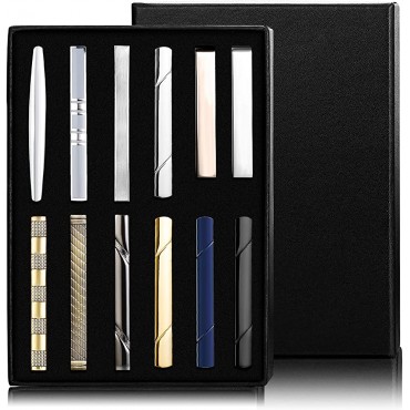 Jstyle 12 Pcs Tie Clips Set for Men Tie Bar Gift for Men Clip Set for Regular Ties Necktie Wedding Business Clips with Luxury Package - BDBYB3WAF