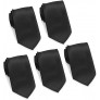 Mens Formal Tie Wholesale Lot of 5 Mens Solid Color Wedding Ties 3.5" Satin Finish - B0RP8RKD3