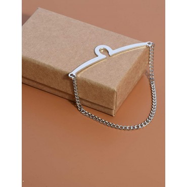 Men's Tie Chain Gold Silver Black Tie Clips Link Chain Cravat Collar Pins with Gift Box - BH08DQA6J