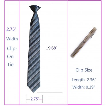 Simpowe Men's Clip On Tie 2.75 Inches - BH66HZ571
