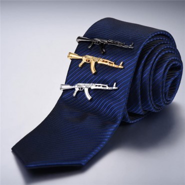 U7 Men Tie Clips for Wedding Anniversary Tie Clip Cufflinks Platinum Black Gold Rose Gold Regular Tie Bar 1-6 Pcs,Customizable - BK9Y5EEH3