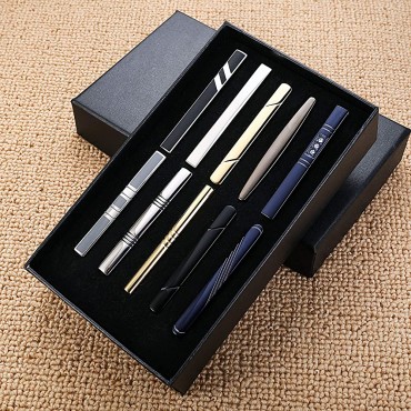 YADOCA Tie Clips Set for Men Regular Classic Tie Bar Clips Pinch Wedding Business Tie Clips with Gift Box - BA3GRYCDS