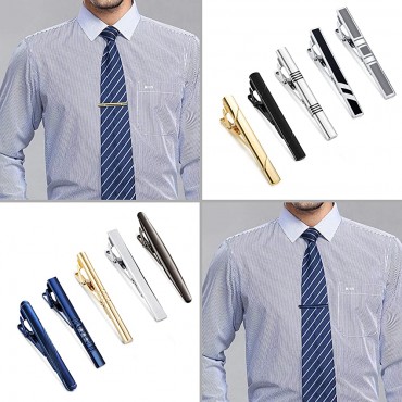 YADOCA Tie Clips Set for Men Regular Classic Tie Bar Clips Pinch Wedding Business Tie Clips with Gift Box - B4QSH1YC4