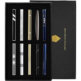 YADOCA Tie Clips Set for Men Regular Classic Tie Bar Clips Pinch Wedding Business Tie Clips with Gift Box - BA3GRYCDS
