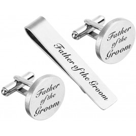 ZUNON Mens Groom Father Wedding Silver Plated Black Tie Clips Pack of 2 - B534DLZP6