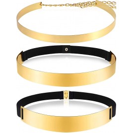 3 Pieces Belts for Women Metal Waist Belt Shiny Adjustable Mirror Waist Belt - BGOQMNZ7G