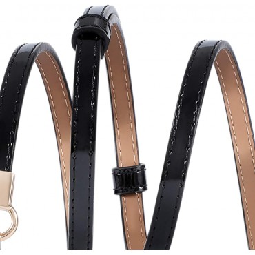 4 Pack Women Skinny Leather Belt Adjustable Fashion Dress Belt Thin Waist Belts for Ladies Girls - BDLKQGJ8U
