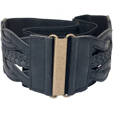 eVogues Braided Elastic Stretchy Retro Wide Waist Cinch Belt - BDF6CON5C