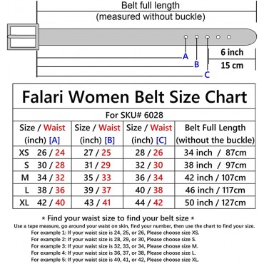 Falari Women Genuine Leather Belt Fashion Dress Belt With Single Prong Buckle 6028-31 Colors - BFZCS6G2U