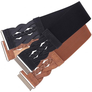 GRACE KARIN Women Vintage Elastic Belts 50s Stretchy Retro Wide Waist Cinch Belt - B5VJE7ROC