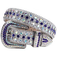 Luxury Strap Men Women Rhinestones Belt Western Bling Bling Crystal Diamond Studded Belts - BYYJ1HNHB