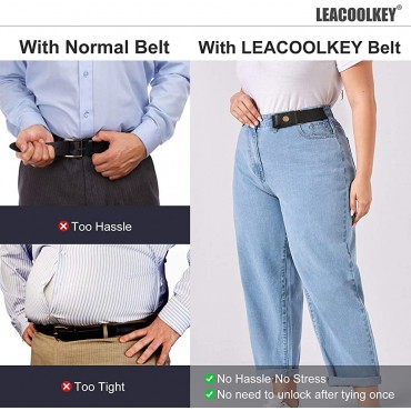 No Buckle Stretch Belt for Women Men—2 Pack Elastic Invisible Belt for Jeans - BH7J4DB5X