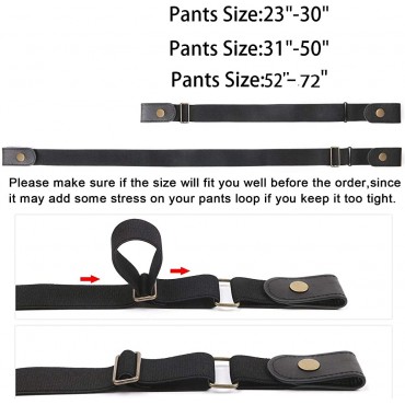 No Buckle Stretch Belt For Women Men Elastic Waist Belt Up to 72 Inch for Jeans Pants - B8G3DOT5B