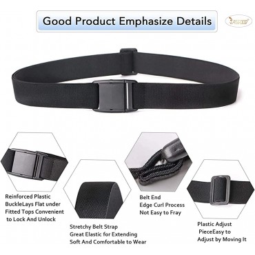 No Show Stretch Belt for Women Elastic Belt with Flat Buckle for Jeans Pants - BZHSR9RTF
